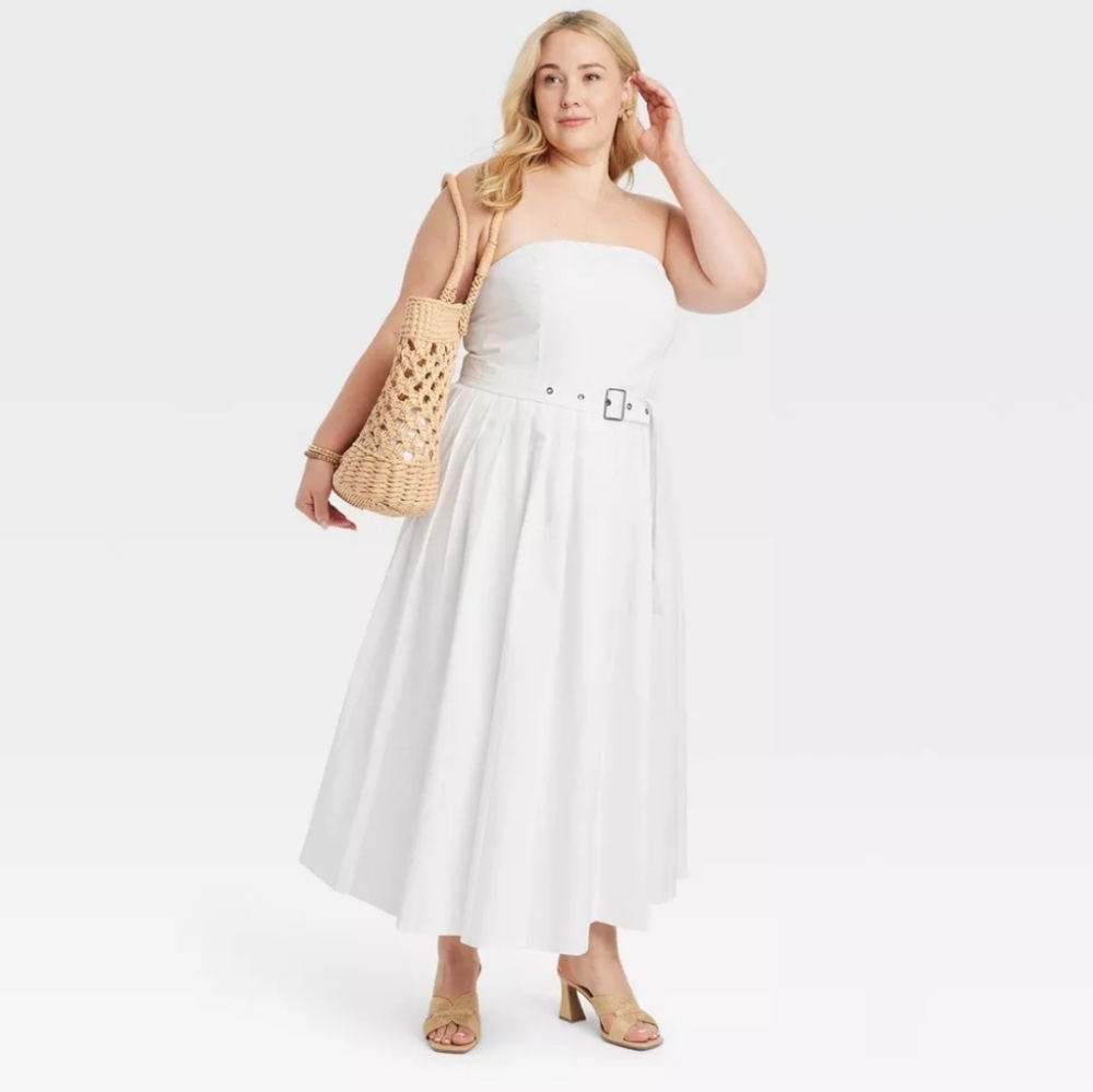 a new day White Strapless Dress